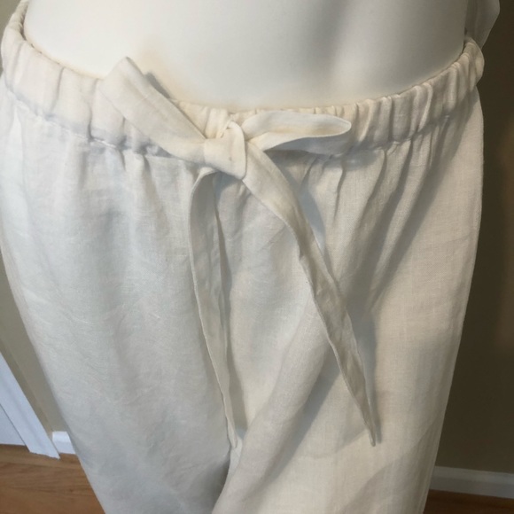 Flora Bella Linen Off-White Drawstring Pants - Picture 2 of 2